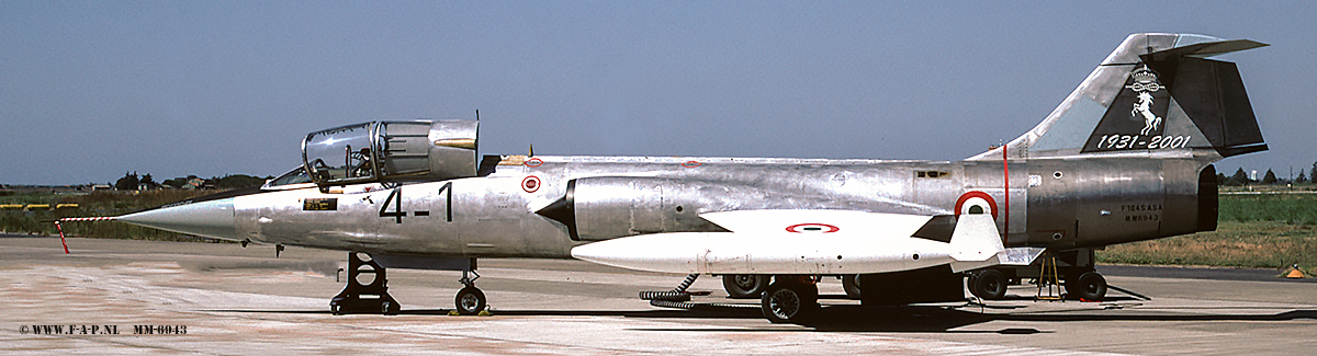 Aeritalia F-104S ASA   Starfighter  MM-6943 c/n-683-6943 4-Stormo  9-ruppo no-1   Bare Metal   Pratica di Mare 30-05-2004