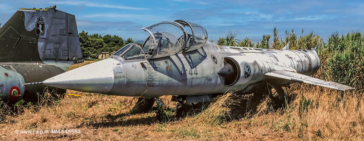 Lockheed TF-104G-M Starfighter  MM54553  4-44  c/n-583D-5712  4-Stormo  44-of 20-Gruppo Dump at Grosseto 22-07-2002