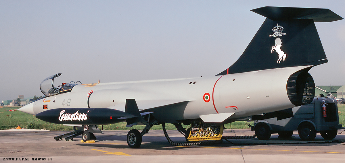 Aeritalia F-104S/ASA   Starfighter    MM-6763  4Stormo of 9Gruppo "Sessantanni" for the 60th anniversary of 4Stormo at Grosseto in June 1991