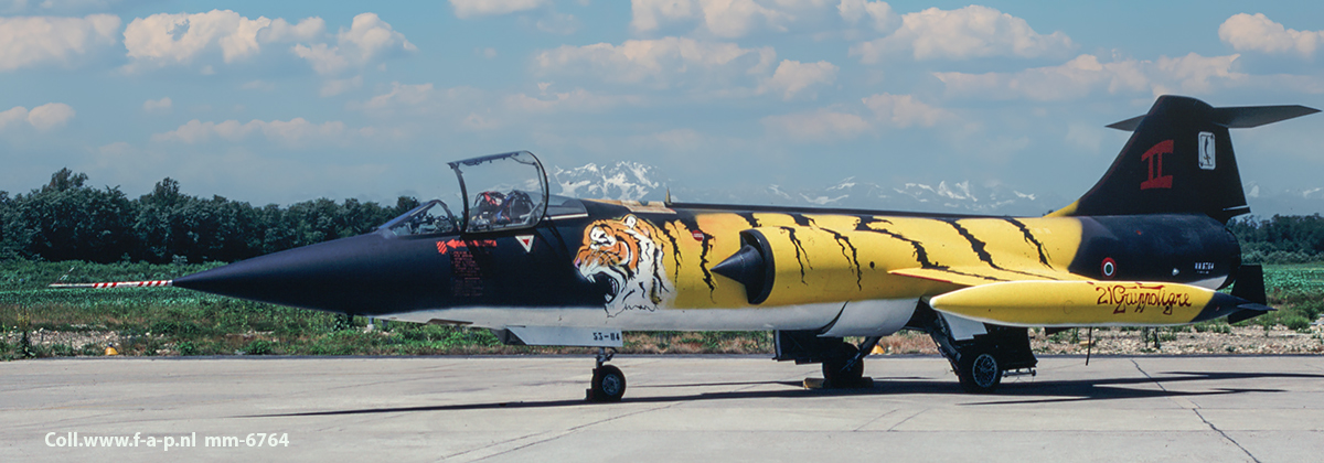 Italian Group Aeritalia build F-104  Starfighter S-ASA-M   MM-6764  c/n-683-6764 No-06 53 Stormo Special scheme for 'Tiger Meet'.
