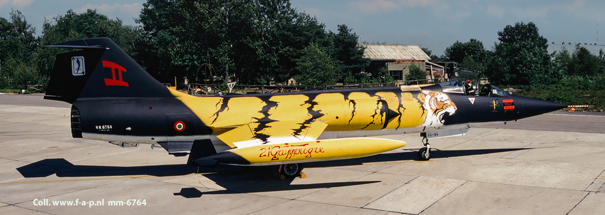 Italian Group Aeritalia build F-104  Starfighter S-ASA-M   MM-6764  c/n-683-6764 No-06 53 Stormo Special scheme for 'Tiger Meet'.