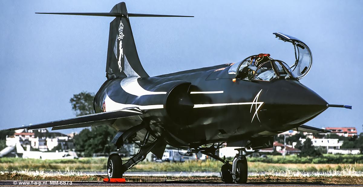 Aeritalia F-104 S ASA Starfighter MM-6873 c/n-783-1173 The number 9 Gruppo of the 4 Stormo The Black Beauty Pratica di Mare 30 May 2004