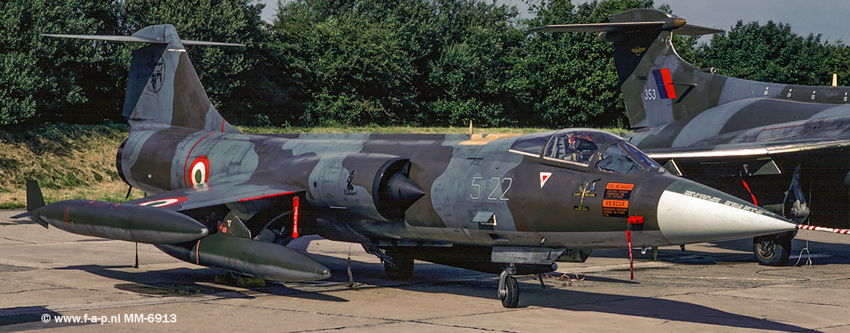 Fiat F-104 S ASA   MM-6913 c/n-683-6913   5 Stormo the 22  Leeuwarden  in 1990 The Netherlands.