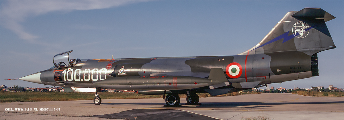 F-104S ASA Starfighter  MM-6744, 5-07  special c/s 100000 hours Rimini, Italy, September, 1991.