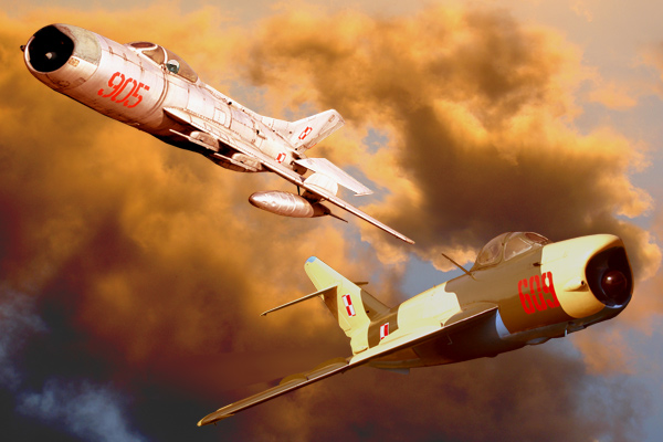 DIGITAL ART  MiG 19 PM  "FARMER" the 905 MiG 19 PM  of w zbiorach MLP w Krakowie  the second Aircraft is a PZL-Mielec Limm 6-MR the 609  of Polisch Navy.