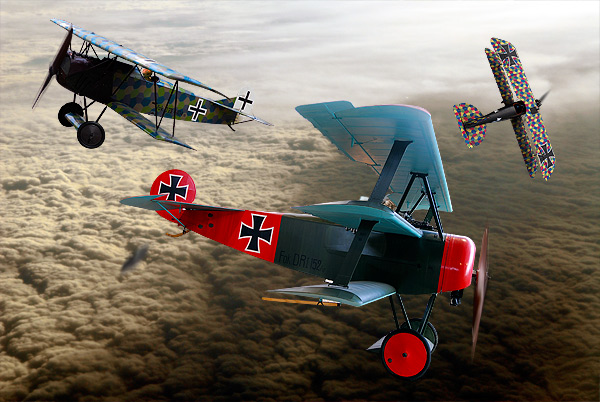 Digital Art Manfred Albrecht Freiherr von Richthofen (2 May 1892  21 April 1918) was a German fighter pilot known as "The Red Baron". He was the most successful flying ace of World War I being officially credited with 80 confirmed air combat victories. Did fly on the flowing aircraft:  Albatros C.1X , Fokker D-1 114/17,Fokker D-1 152/17,Fokker D-1 425/17,and the Fokker D-1 477/17