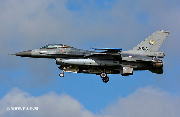 General Dynamics F-16-MLU Fighting Falcon  J-616  of the 315-Sqd  Leeuwarden