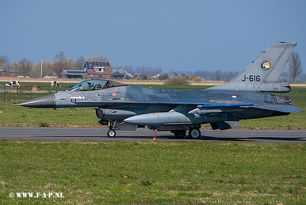 General Dynamics F-16-MLU Fighting Falcon  J-616  of the 315-Sqd  Leeuwarden
