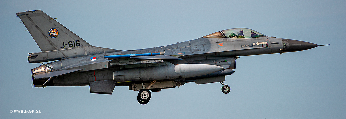 General Dynamics F-16-MLU Fighting Falcon  J-616  of the 315-Sqd  Leeuwarden