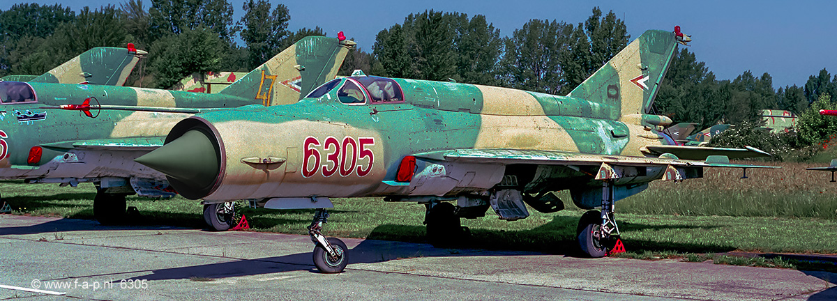 Mikoyan-Gurevich MiG-21Bis/Sau      6305     c/n-75046305  Hungary - Air Force  Papa 10-06-2004  now at  Nagyatdi Vrosi Mzeum Nagyatd [ Off-Airport ]