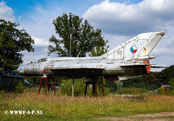 MiG 21 PFM  4407 Ex  Czech Air Force,  Lommel  just over the Dutch Border in Belgium 08-06-2005