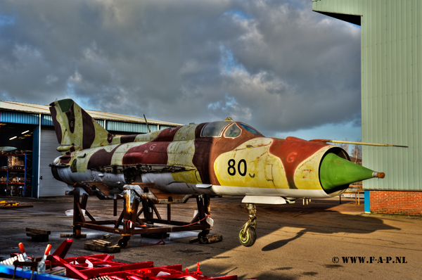 MiG 21 SPS    ex- 919 ( 5511) NVA Fag-15. 22-40 To the Peel Netherlands as-804 , later Leeuwarden Air base and now to the paint shop in Irnsum.19-12-2014