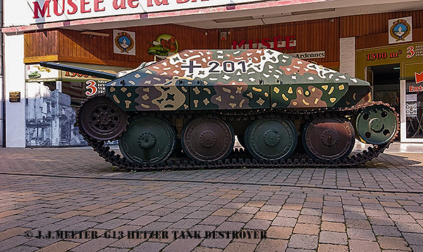 G13 Hetzer tank destroyer  201  the Ardennes 44 War Museum in Bras, Belgium. 14-09-2020