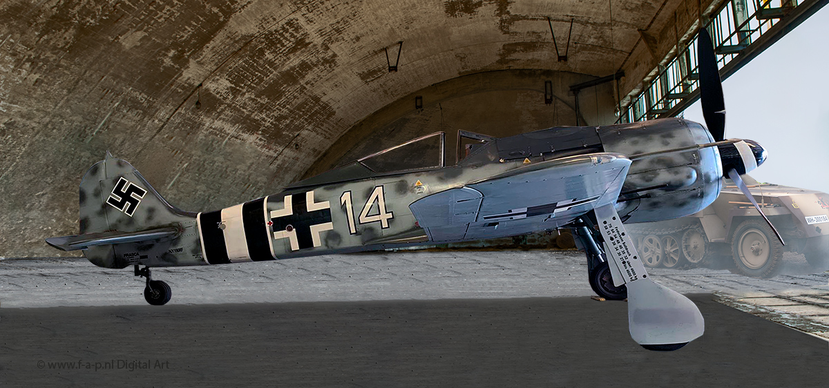 Digital Art of: Focke-Wulf Fw-190A-9  seen here in the Main Shelter at the Air Base Juterbog Damm 21-03-2009