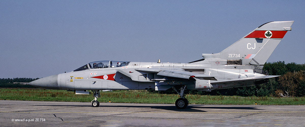 Panavia Tornado F3   ZE-734  CJ    c/n-AS050  5-Sqd  Sqn Rotation At Leeuwarden  September 1991