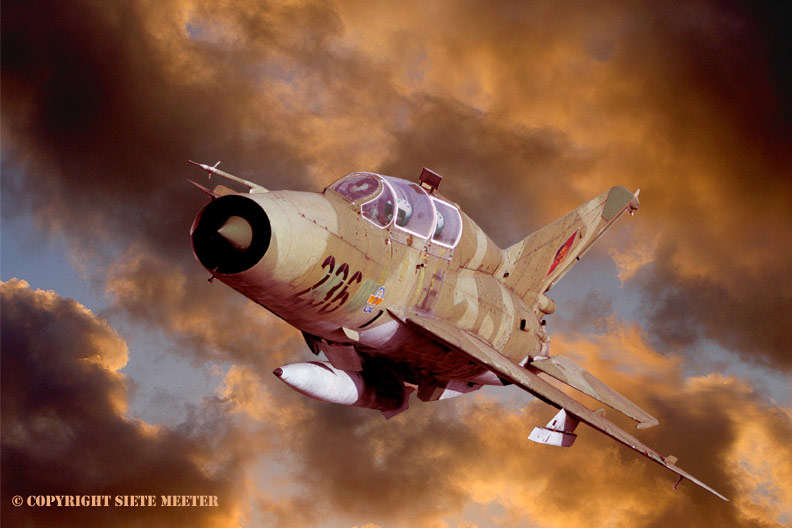 DIGITAL ART  MiG 21US  East German MiG 21 US the 263 of FAG-15 in NVA Colours. the aircaft are still on Rothenburg near the Polisch border. 