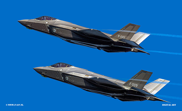 DIGITAL ART of: Lockheed Martin-F-35 Lightning II the F-009 & F-010  Leeuwarde