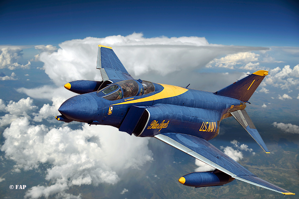 Digital Art  of Phantom F-4C 16 Mc  the 63(7)423 ZG of the 67TFS  from Korat AB, Now in Colours of the Blue Angels  No 1  the 153072  Speyer 2012
