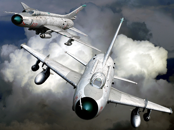 DIGITAL ART!  Sukhoi  Su-20  Fitter  the 13 and Su-22  Fitter-C the  6131 both Aircraft have served with the Polisch Air Force The aircrafts are now at exhibition   Warzawa  25-04-2006