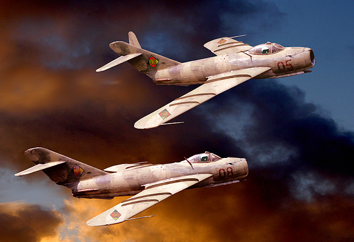 MiG-17 the 05 and the 08 of LSK/LV of Bautzen  DDR.