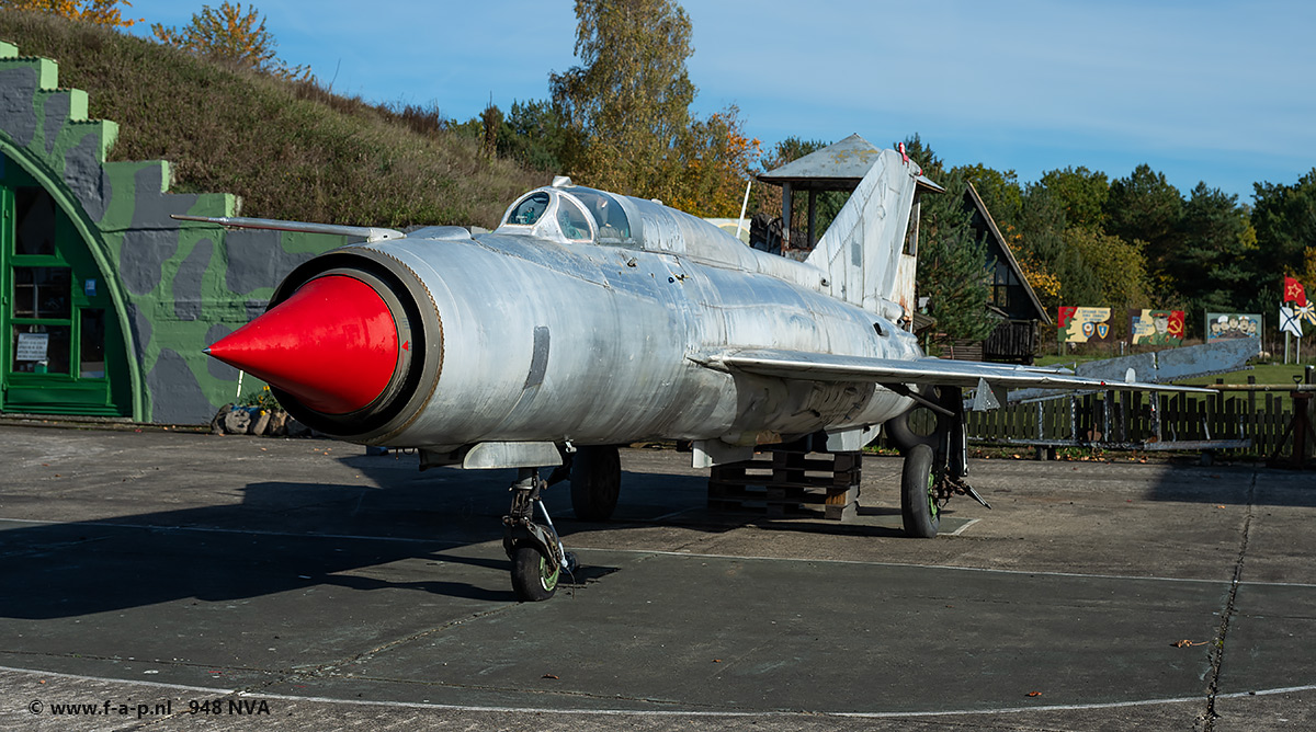 Mikoyan-Gurevich MiG-21SPS (PFM)        948   c/n-94A5606   (22-43)  ex NVA  top staat soviet 22  Now  no markings  Juterbog   Altes Lager   19-10-2025