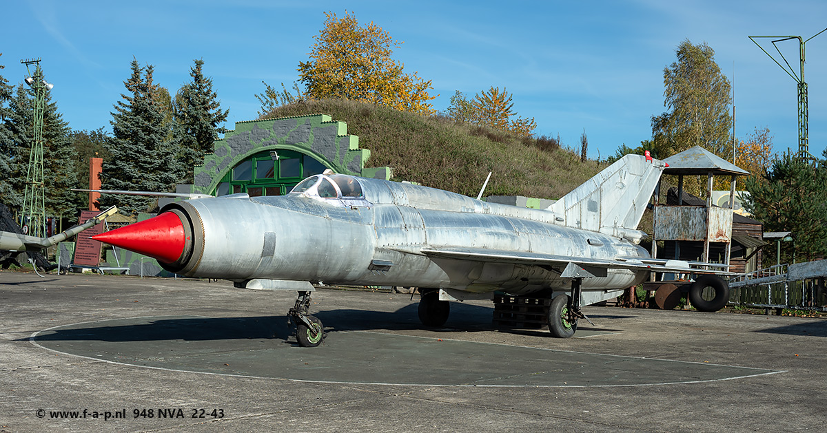 Mikoyan-Gurevich MiG-21SPS (PFM)        948   c/n-94A5606   (22-43)  ex NVA  top staat soviet 22  Now  no markings  Juterbog   Altes Lager   19-10-2025