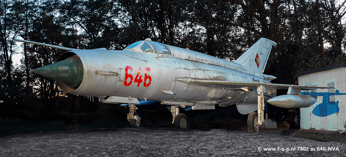 Mikoyan-Gurevich MiG-21MF        7802    As  646 of the NVA    c/n-967802      6th Fighter Bomber Air Regiment     Rcknitz / Red Star Company [ Off-Airport ] 18-102025